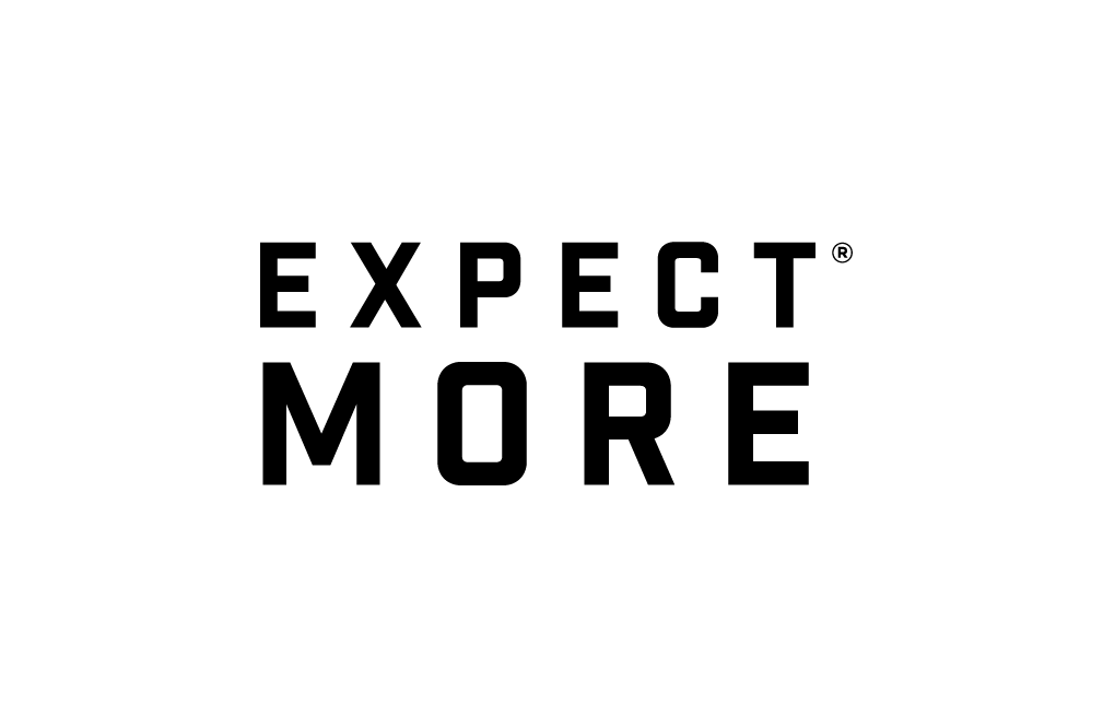 This is the Expect More logo and slogan of the Hirschi Companies brand. Hirschi Masonry of Las Vegas, Nevada