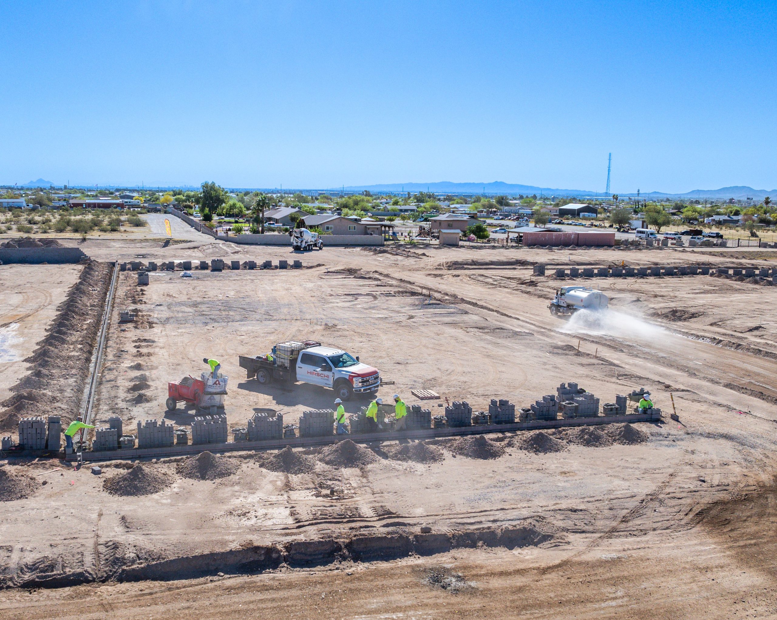 This is the start of a residential project that is being accomplished by Hirschi Masonry of Las Vegas.