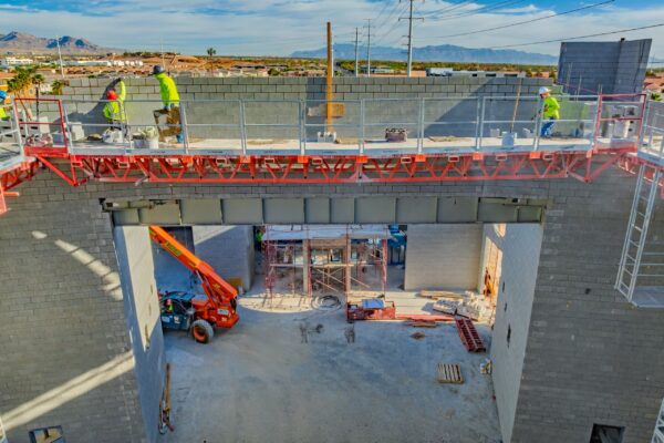 The Grace Presbyterian Church is being built by Hirschi Masonry in Las Vegas, Nevada.