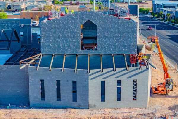 Hirschi Masonry of Las Vegas, Nevada, building the Grace Presbyterian Church.